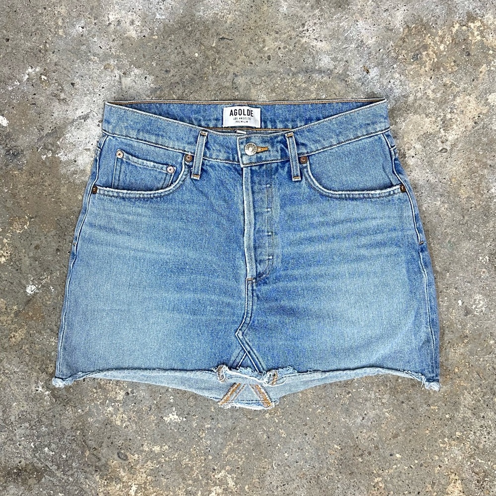 Agolde High Waisted Denim Mini Skirt